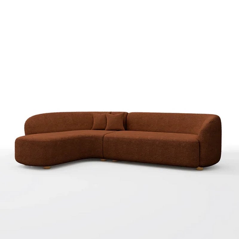 Malazhouse Beech Wood and Linen L-Shape Sofa - Brown - Image 3
